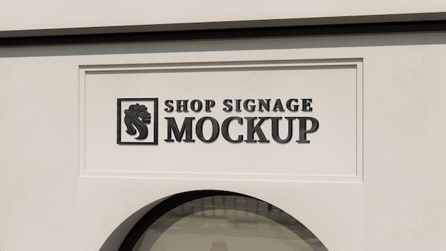 PSD shop window mockup signage