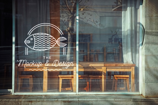 PSD shop window mokcup design