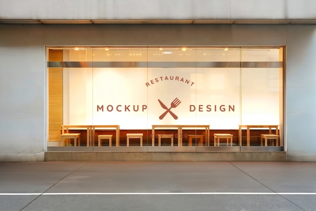 PSD shop window mokcup design