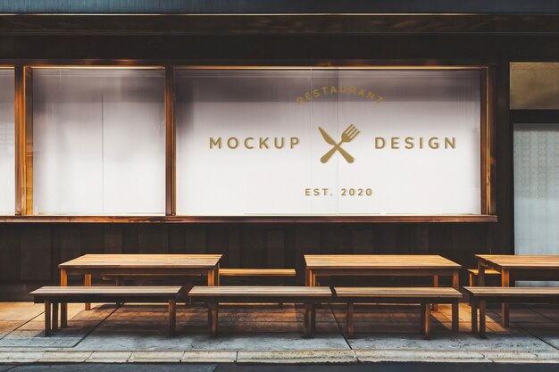 Disegno di mokcup per vetrine