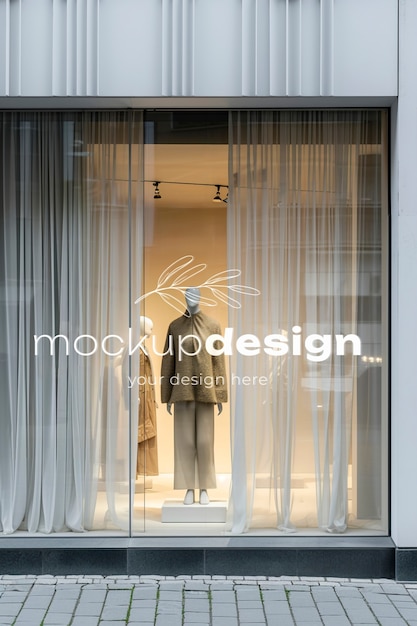 PSD shop window mokcup design