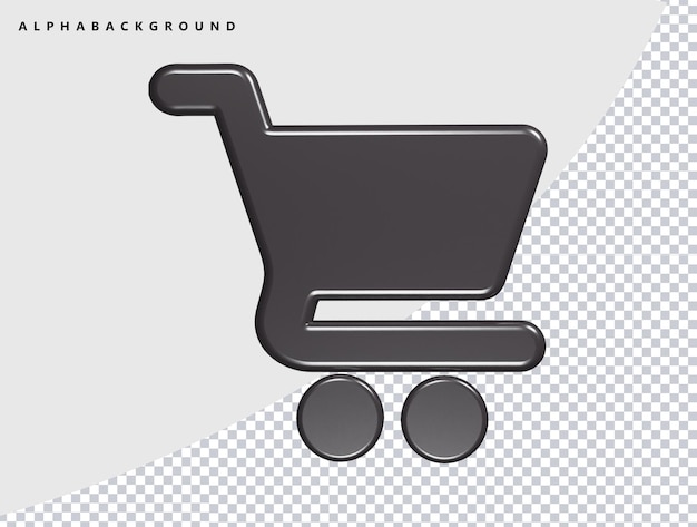 Shoping cart icon 3d render illustration
