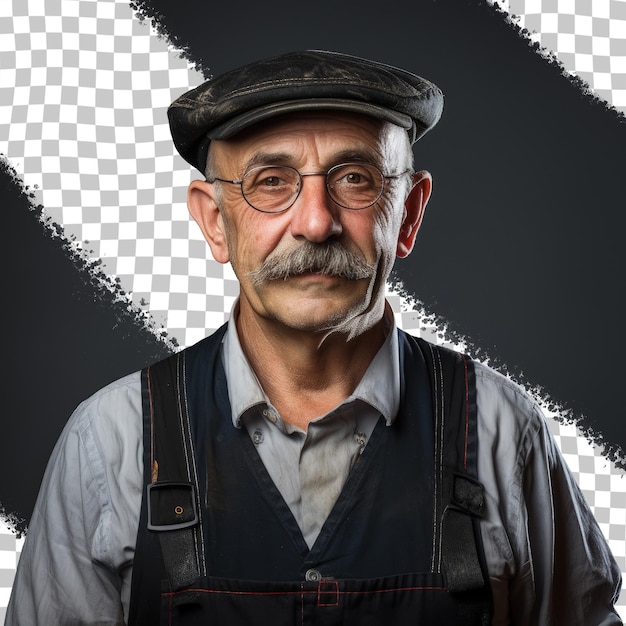 PSD shopkeeper s portrait on a transparent background