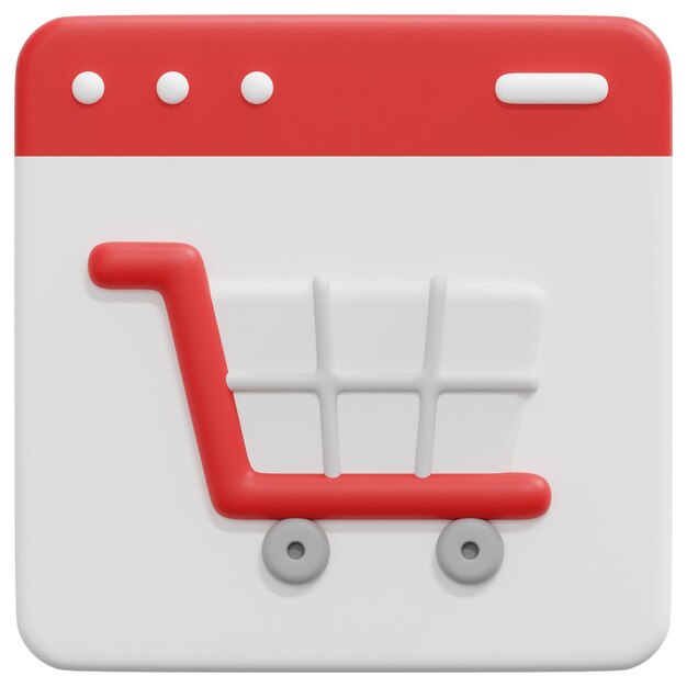 PSD shopping 3d render icon illustration