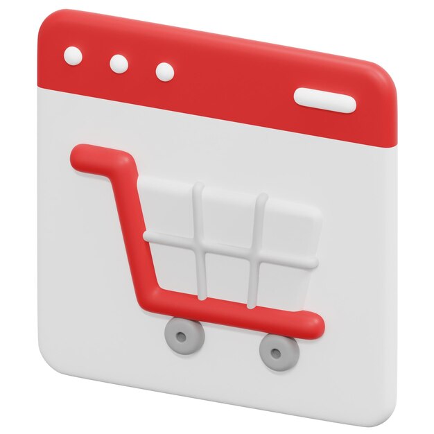 PSD shopping 3d render icon illustration