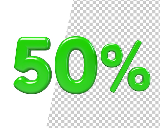 쇼핑 50 할인 50% 판매 3d 렌더링