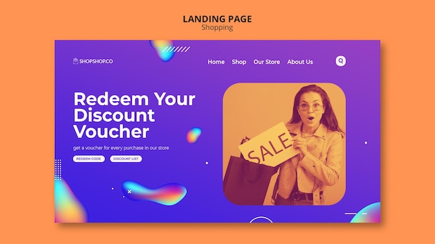 PSD shopping ad landing page template