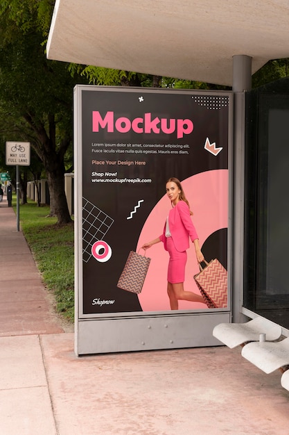 PSD shopping advertising display mockup