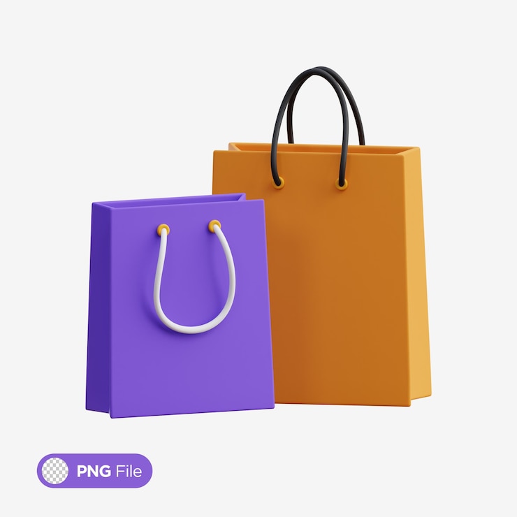 PSD shopping bag 3d icon illustration