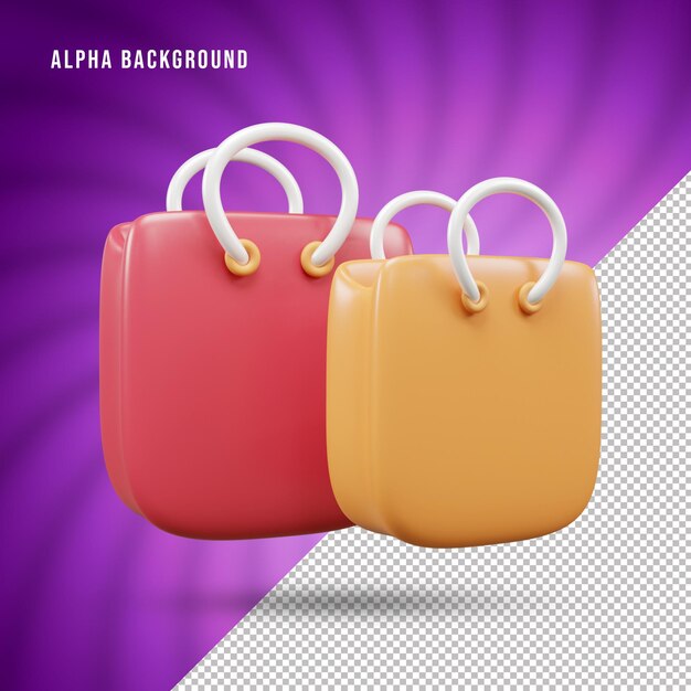 Shopping bag 3d illustration icon