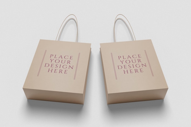 Shopping bag mockup design isolated