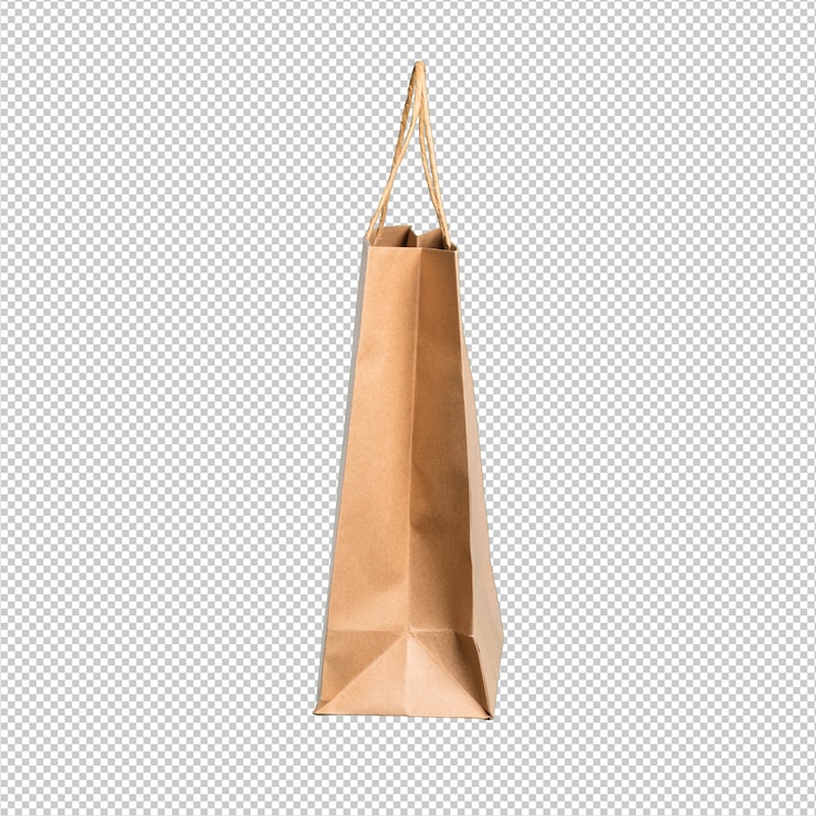 PSD shopping bag over white background