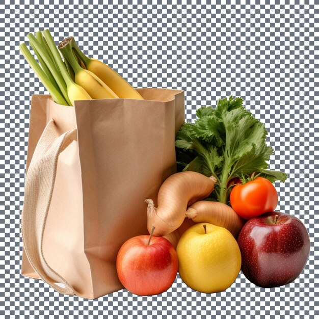 PSD shopping bag with groceries