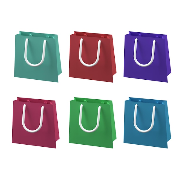 PSD shopping bags colors