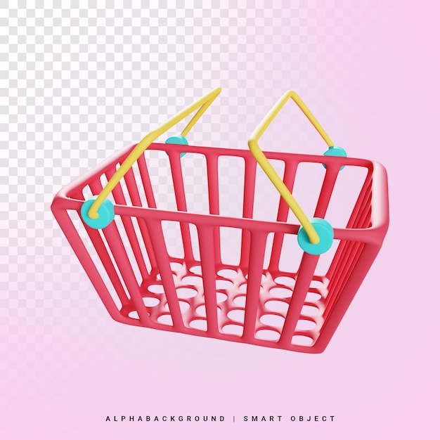 Shopping Basket 3d Icon Illustration