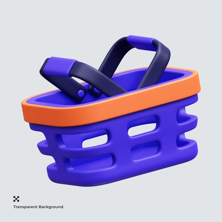 PSD 购物篮子 3d 图标
