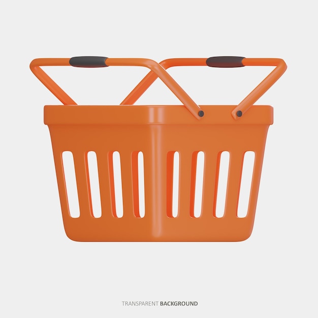 PSD shopping basket 3d icon