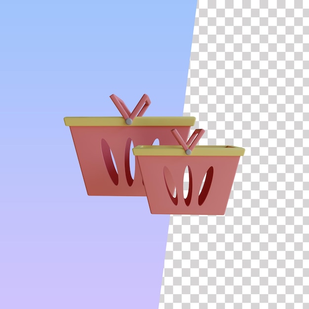 Shopping basket 3d icon