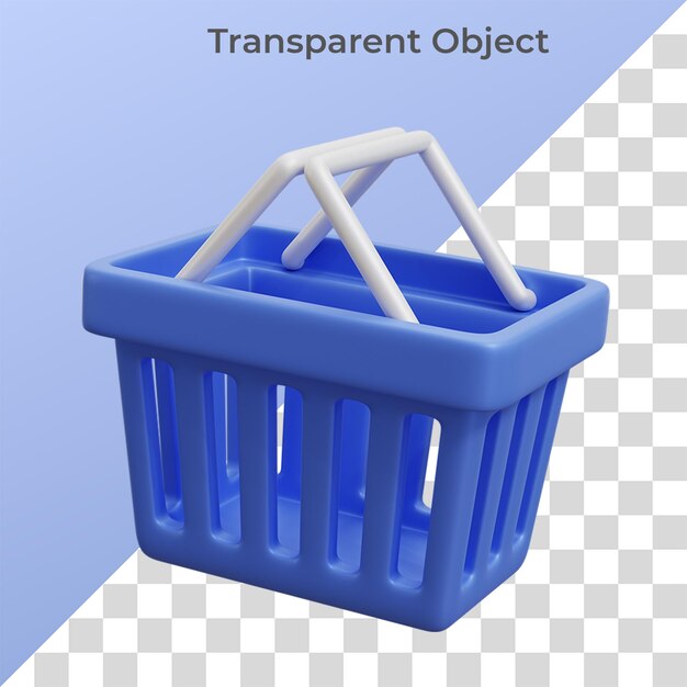 Shopping basket 3d illustration