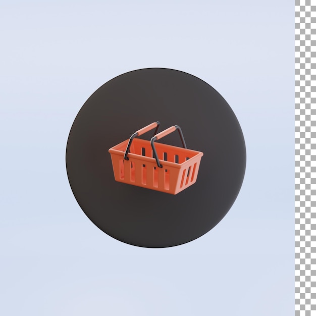 Shopping Basket 3d Rendering