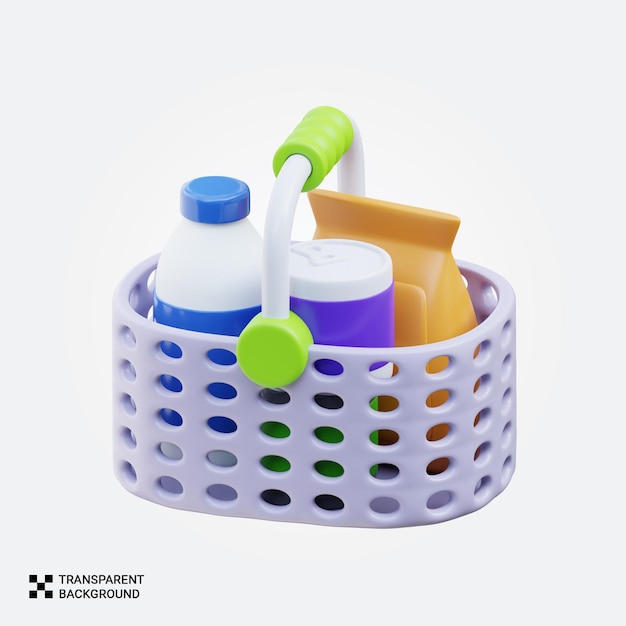 Корзина для покупок с продуктами