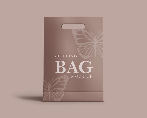 Shopping big size paper bag front side mockup