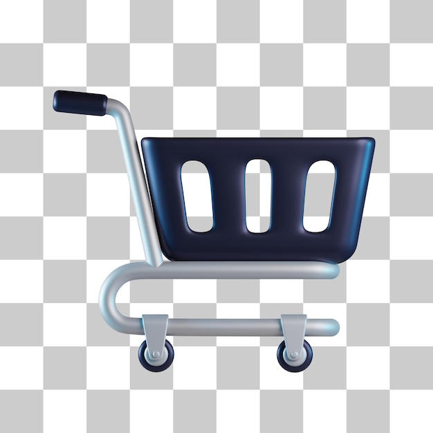 PSD shopping cart 3d icon