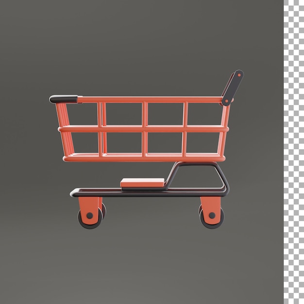 PSD shopping cart 3d icon