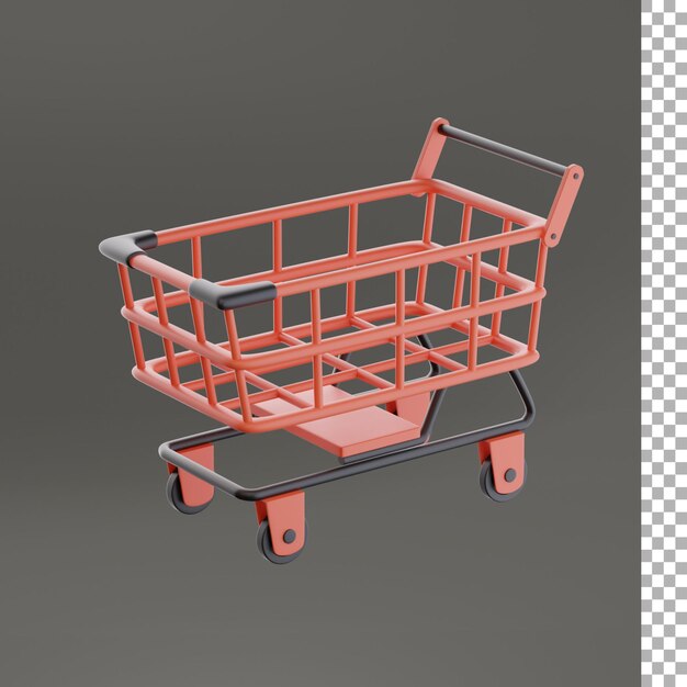 Shopping cart 3d illustration