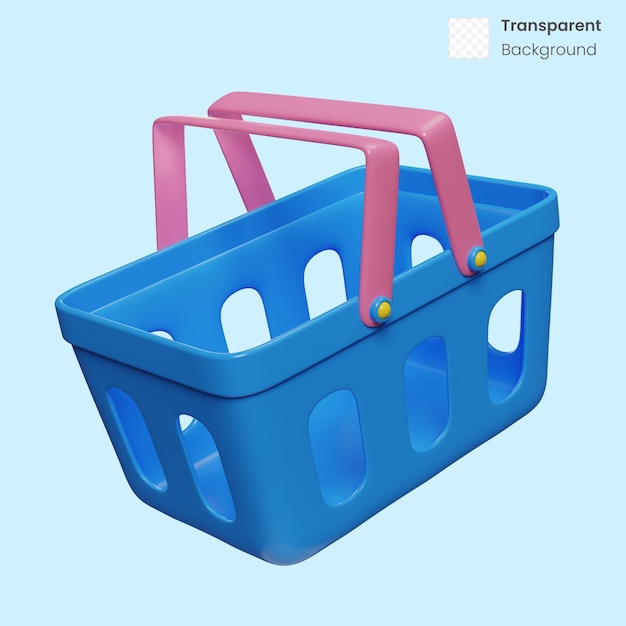 PSD shopping cart 3d illustration