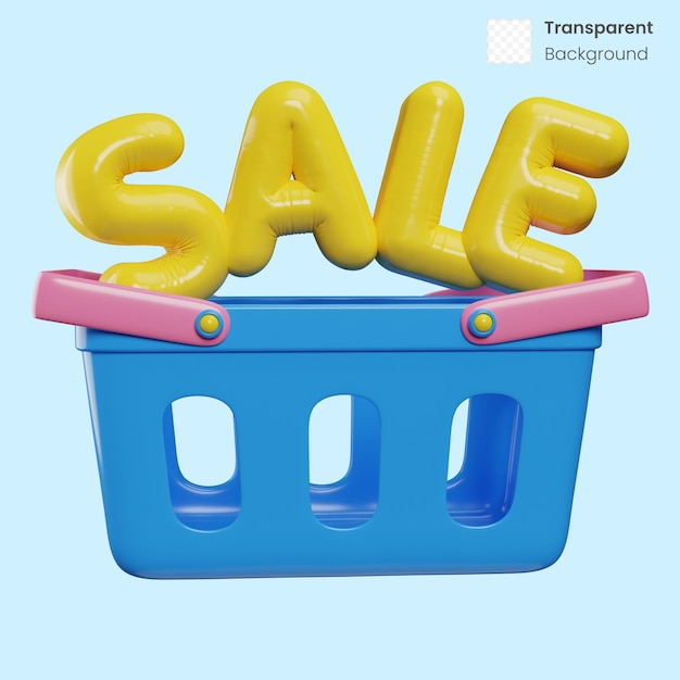 PSD shopping cart 3d illustration