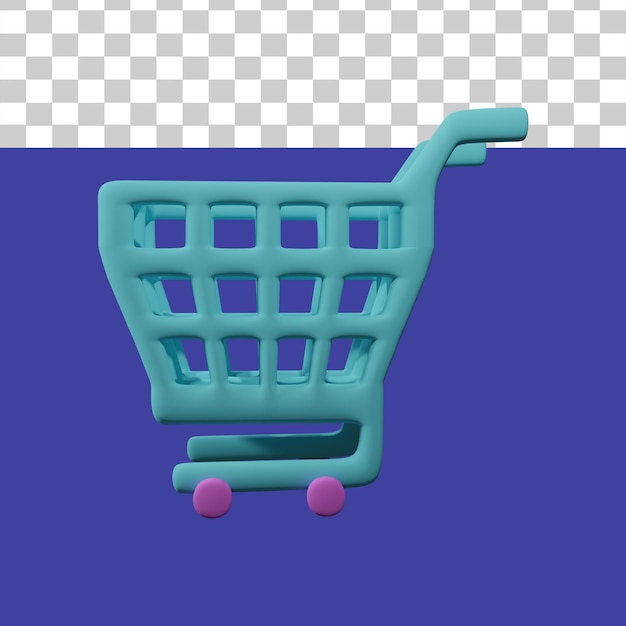 PSD shopping cart 3d illustration