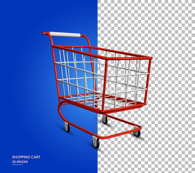 Illustrazione di rendering 3d del carrello