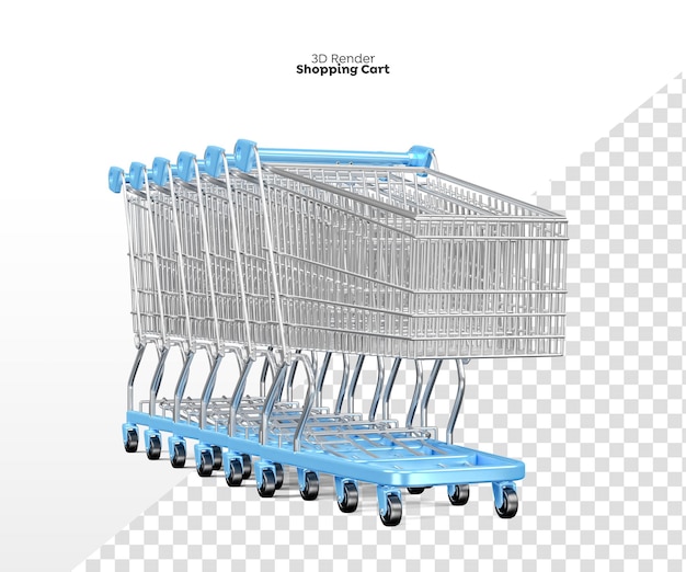 Shopping cart 3d render isolated