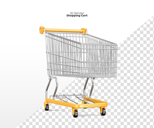 Shopping Cart 3D Render Isolated