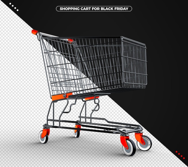 PSD carrello per black friday nero con arancia