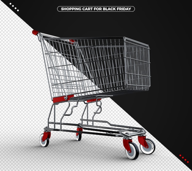 Carrello per black friday nero con rosso