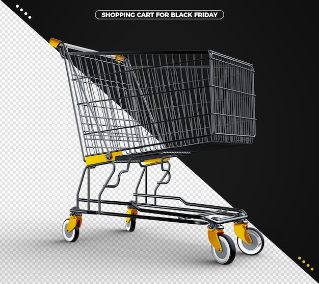 Shopping cart for black friday black with yellow