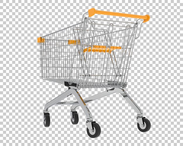 PSD shopping cart isolated on background 3d rendering illustration