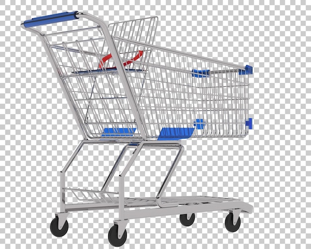 Shopping cart isolated on transparent background 3d rendering illustration