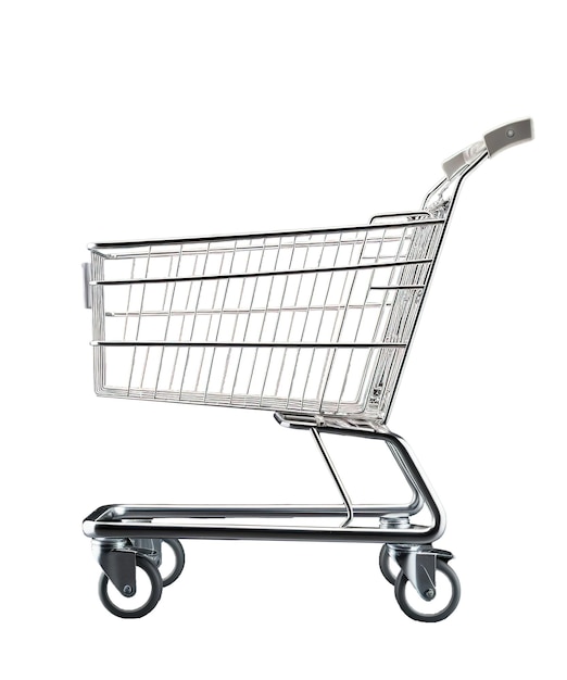 PSD shopping cart isolated on white background