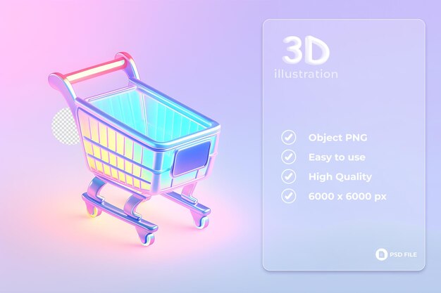 Shopping cart in pink soft smooth lighting