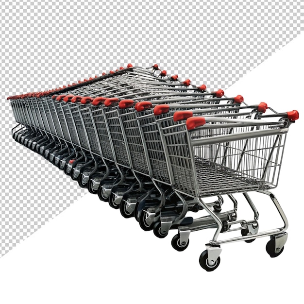 PSD shopping cart on transparent background