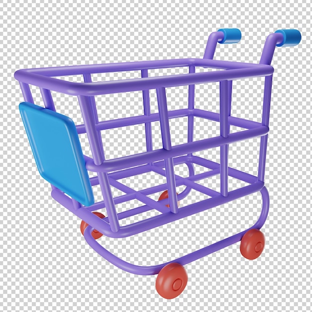 Shopping cart trolley 3d illustration