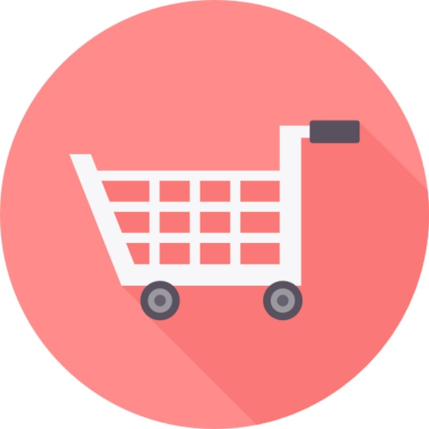 a shopping cart with a pink background that says shopping cart
