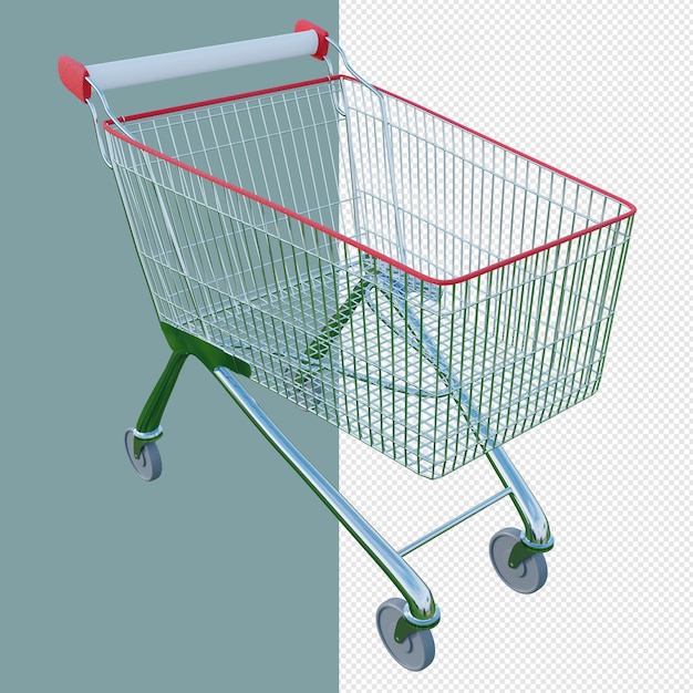 shopping cart with transparent background 3d