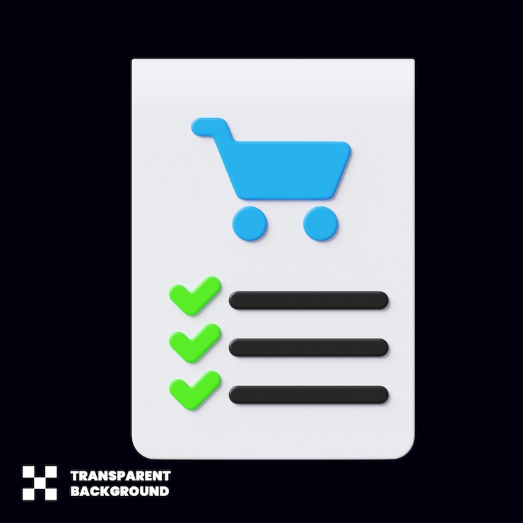 PSD shopping checkist 3d