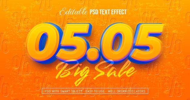 PSD shopping day 0505 text editable 3d style text effect