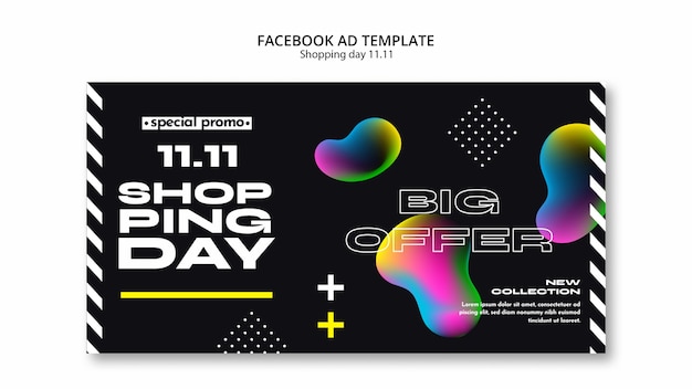 PSD modello facebook per la celebrazione della giornata dello shopping