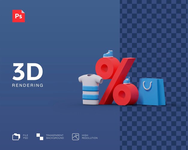 쇼핑 할인 3d 일러스트